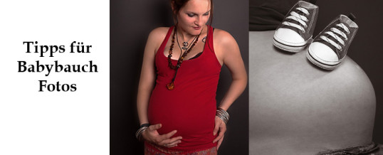 Schwangerschaftsfotos – Babybauch in rot
